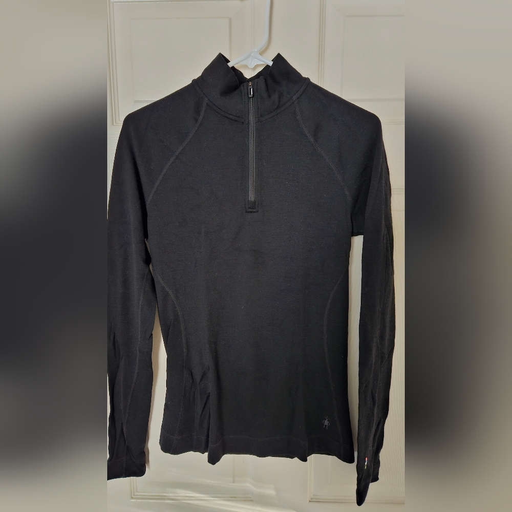 Smartwool Classic Termal Merino Base Layer 1/4 Zip Black Large